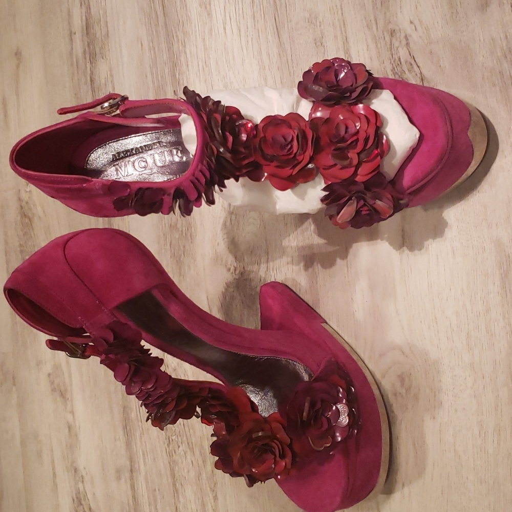 Alexander mcqueen runway collection size 40 color rose pink 100% Authentic shoes